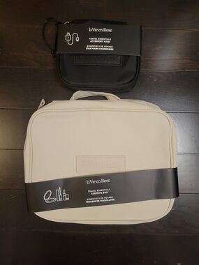 La Vie En Rose Travel Cosmetic & Accessory Bag - Black & Cream